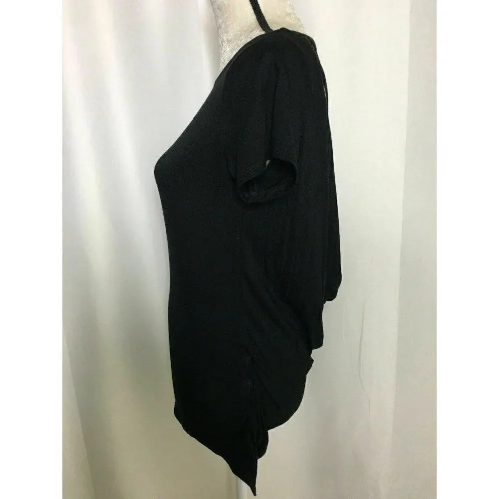 Benjamin Jay Womens Black Gold Short Sleeve Top - Picture 3 of 9